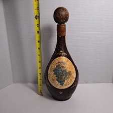 Italian Leather-Wrapped Glass Wine Decanter with Embossed Tooling — listing 6