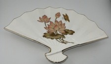 Porcelain Lady's Hand Holding Fan Figural Toothpick Holder with Applied Roses — listing 2