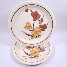Homer Laughlin Serving Bowl and Oval Platter with Floral Rose Transfer and Gold Trim
