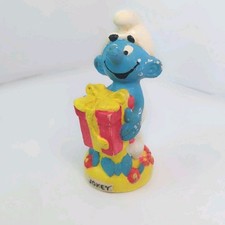 Vintage 1982 Smurf with Flowers and Gift PVC Figure on Card, Wallace Berrie & Co. — listing 5