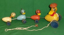 Fisher-Price #799 Quacky Family Wooden Pull Toy Mama Duck & 3 Ducklings — listing 3