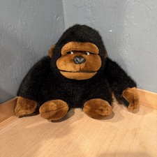 Vintage Cream & Pink Plush Gorilla/Monkey with Satin Rosebud — listing 2