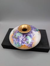 Antique Hand-Painted Porcelain Handled Cake Plate with Violets and Gold Trim, listing 5