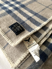 Vintage Pendleton Wool Camp Blanket Olive Green with Cream Stripes — listing 3