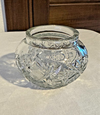 Cut Lead Crystal Footed Trumpet Vase with Pinwheel and Fan Motif — listing 4