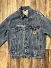 Carhartt Denim Trucker Jacket with Zip Hand-Warmer Pockets — listing 6