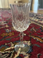 Cut Crystal Wine or Water Goblet with Star-Cut Foot and Vertical Panel Cuts — listing 4