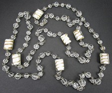 Vintage Venetian Murano Aventurine Copper Fleck Glass Bead Necklace — listing 5
