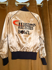 Vintage Youngstown Bowling League Varsity Jacket - Green Wool with Leather Sleeves, Chenille 'Rob 91' Detailing