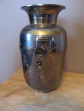 Vintage Stiffel-Style Cream Enamel and Brass Urn Table Lamp with Bell Shade