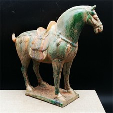 Chinese Tang-Style Sancai Glazed Pottery Horse Figure on Rectangular Base — listing 4