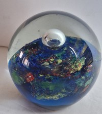 Hand-Blown Art Glass Vase with Swirled Orange, Red and Black Marbled Pattern — listing 3