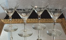 Vintage Wheel-Cut Floral Etched Champagne Coupe / Sherbet Glass — listing 4