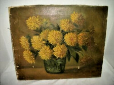 Floral Still Life Oil Painting on Board, Signed C. Murphy, Ornate Gilt Gesso Frame — listing 2
