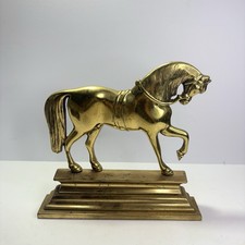 Vintage Cast Brass Standing Horse Figural Doorstop — listing 5