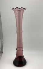 Vintage Amethyst Purple Glass Bud Vase with Flared Rim — listing 5