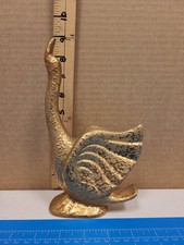 Figural Swan Miniature Metal Figurine with Textured Wings — listing 2