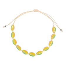 Vintage Green Puka Shell Chip Necklace with Barrel Clasp — listing 4