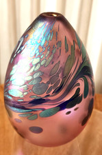 Ceramic Egg-Form Bud Vase with Iridescent Glaze — listing 6