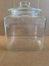 Planters Peanuts Embossed Glass Countertop Display Jar with Peanut Finial Lid — listing 5