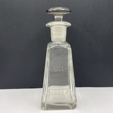 Vintage Clear Glass Kerosene Oil Lamp with Etched Torch & Wreath Chimney — listing 6