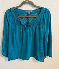 Floral Print Boho Blouse with Crochet Lace Trim It's a known brand - I'll read the label — listing 6