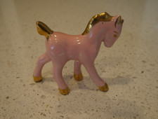 Vintage Light Yellow Ceramic Pony Foal Figurine with Big Blue Eyes, 7" Tall — listing 3