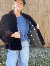 Vintage Brown Fur Jacket with Vertical Pelt Construction — listing 2