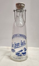 French milk bottle Vintage French 'Au Bon Lait' Glass Milk Bottle 1 Liter Cévenol