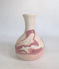 Nemadji Pottery Swirl Vase with Green, Orange & Brown Marbled Glaze — listing 5