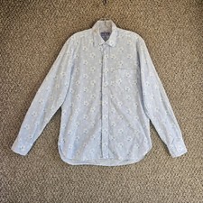 La Chemise Tropezienne Floral Print Long-Sleeve Button-Up Shirt, Size M