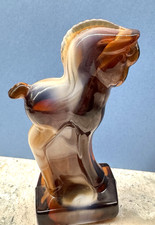 Vintage Caramel Slag Glass Lidded Box with Relief Egret/Heron Bird Design — listing 3