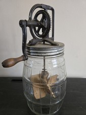 Antique Dazey Glass Jar Butter Churn with Cast Iron Gear Crank Top — listing 5