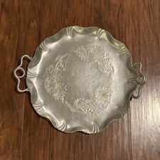 Farber & Shlevin Hand-Wrought Aluminum Floral Bowl with Coiled Handle #1702 — listing 3