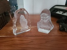Viking Glass Frosted Praying Hands Iceberg Paperweight — listing 4