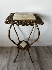 Antique Victorian Brass & Onyx Three-Tier Plant Stand / Etagere — listing 2