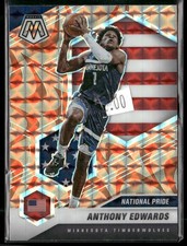 Panini Mosaic Anthony Edwards Blue Reactive Prizm Basketball Card, listing 4