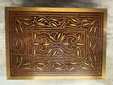 Wooden Trinket Box with Inlaid Diamond Argyle Pattern Lid — listing 4