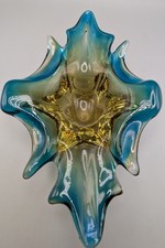 Clear Art Glass Freeform Swirl Bowl with Flared Petal Rim — listing 4
