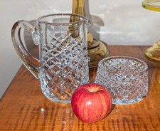 American Brilliant Period Cut Crystal Two-Handled Sugar Bowl (Open), Clear, Hobstar & Fan Pattern — listing 3