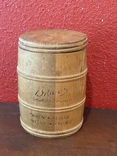Vintage Barrel-Form Covered Tobacco/Humidor Jar, Black with Gold Trim — listing 6