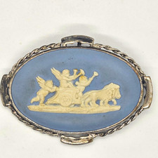 Wedgwood Blue Jasperware Miniature Pin Dishes with Classical Muses, Pair — listing 3