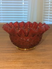 Amberina Daisy & Button Square Sauce Dish / Small Bowl, Red/Yellow, 2 inch — listing 6