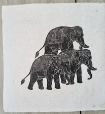 Pair of Framed Thai Temple Rubbings on Black Silk (Ramakien Warrior & Royal Barge) — listing 3