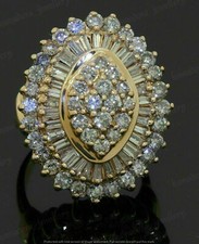 Wide Band Cluster Ring with Baguette and Round Stones — listing 2