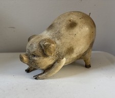 Cast Iron Standing Pig Figure / Doorstop, Black Painted Finish Two halves joined with a visible seam — listing 5