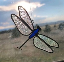 Stained Glass Style Dragonfly Round Ornament, New in Box Acrylic/resin with printed design — listing 6