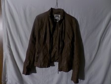 Made By Johnny Women's Faux Leather Moto Biker Jacket with Ribbed Detailing, Size L — listing 2