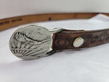 Vintage Bluegrass Hunter & Dog Belt Buckle by Indiana Metal Craft — listing 2
