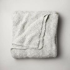 Handmade Chunky Knit Blanket, Magenta Cotton Tube Yarn Throw Twin — listing 6